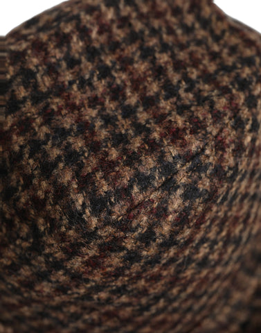 Brown Checkered Wool Tweed Fedora Capello Hats