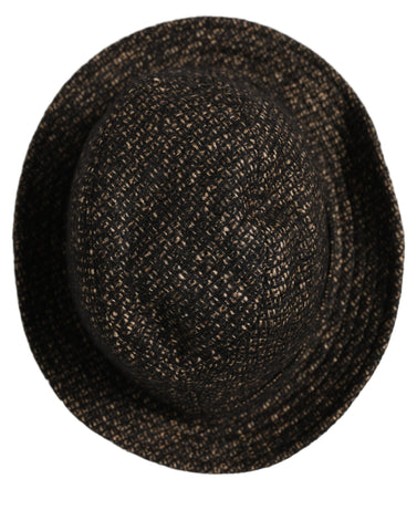 Gray Melange Blended Textured Tweed Capello Hat