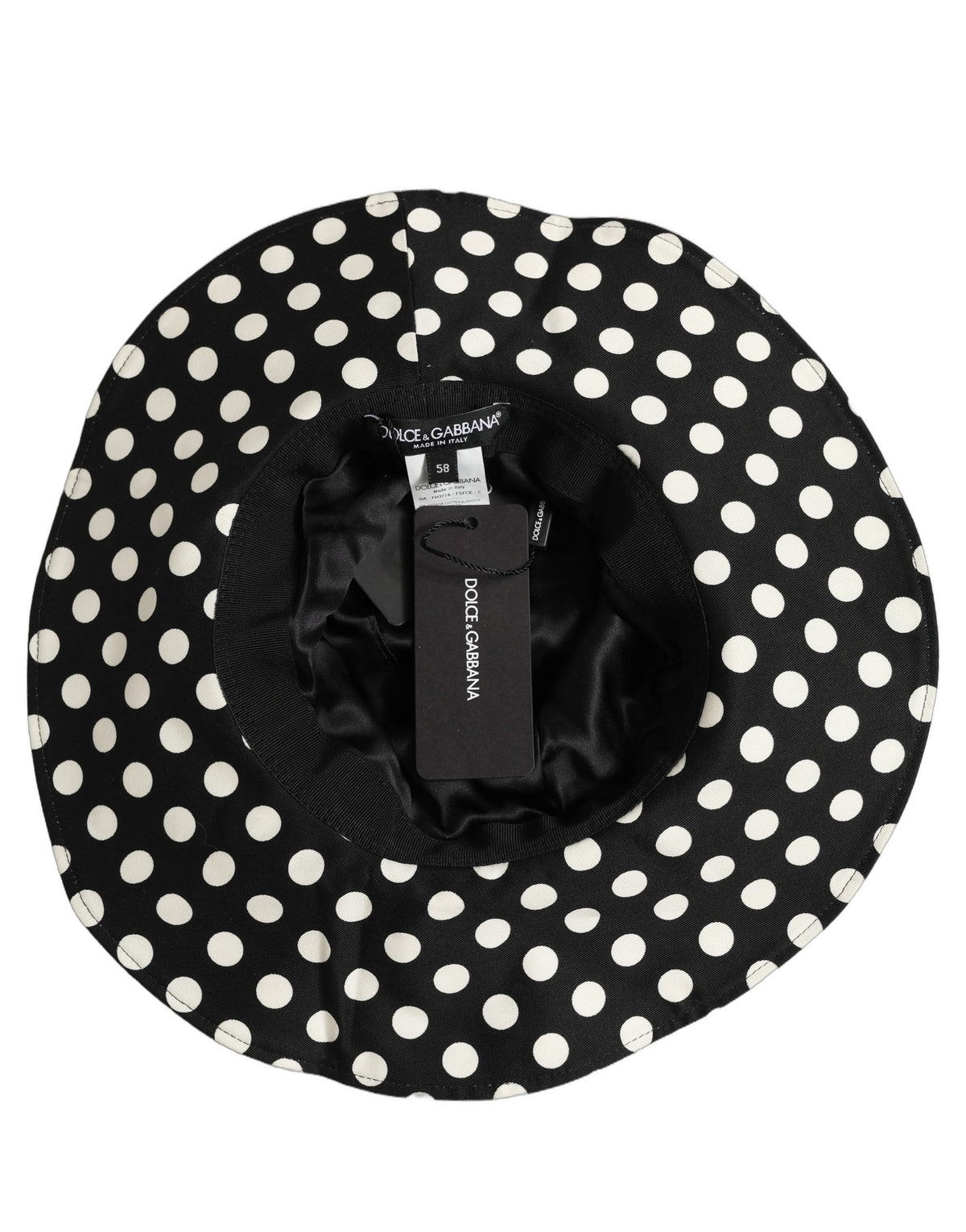 Black White Polka Dot Cotton Bucket Capello Hat
