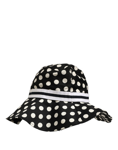 Black White Polka Dot Cotton Bucket Capello Hat