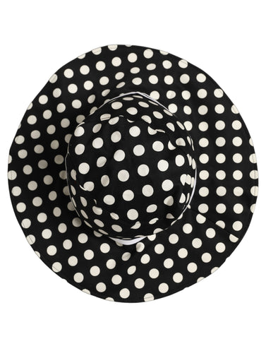 Black White Polka Dot Cotton Bucket Capello Hat