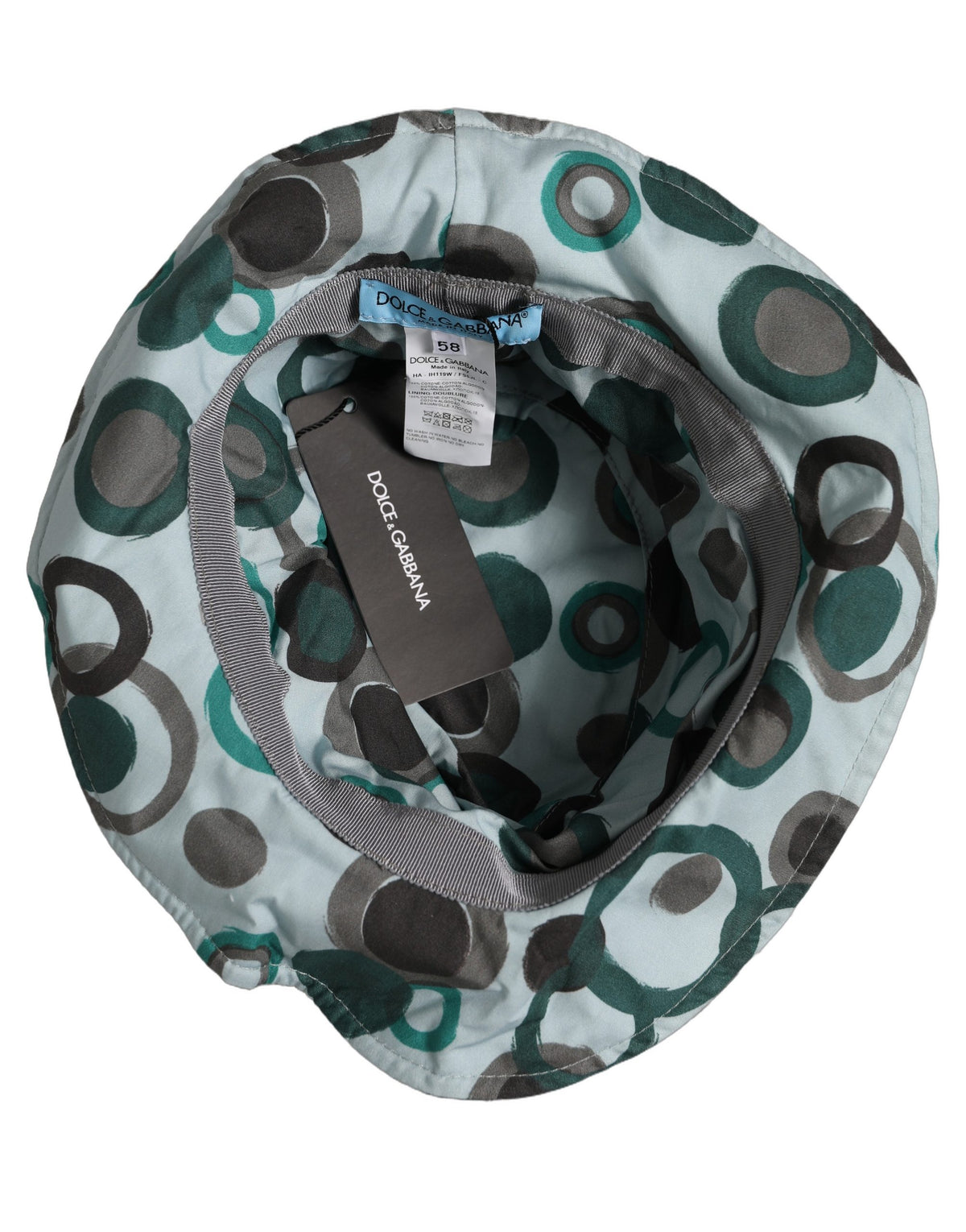 Teal Cotton Big Polka Dot Pattern Bucket Hat