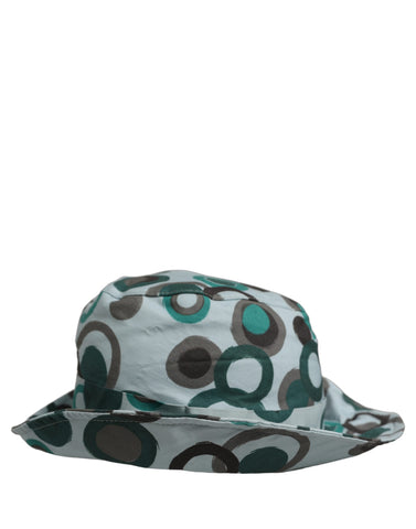 Teal Cotton Big Polka Dot Pattern Bucket Hat
