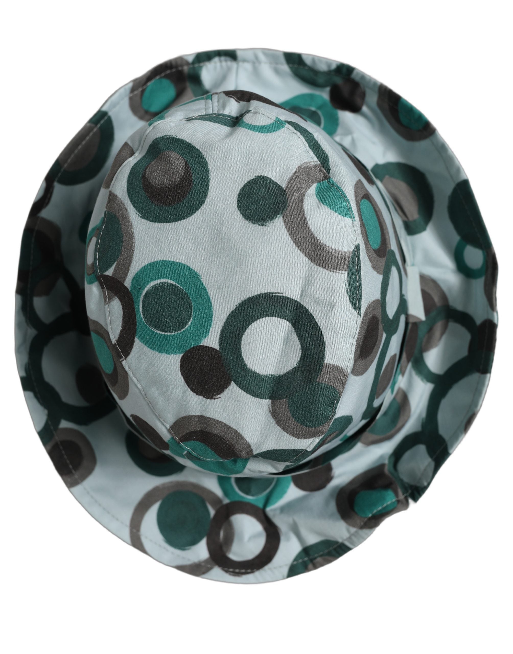 Teal Cotton Big Polka Dot Pattern Bucket Hat
