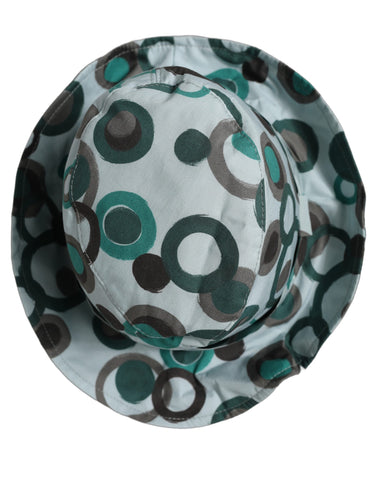 Teal Cotton Big Polka Dot Pattern Bucket Hat
