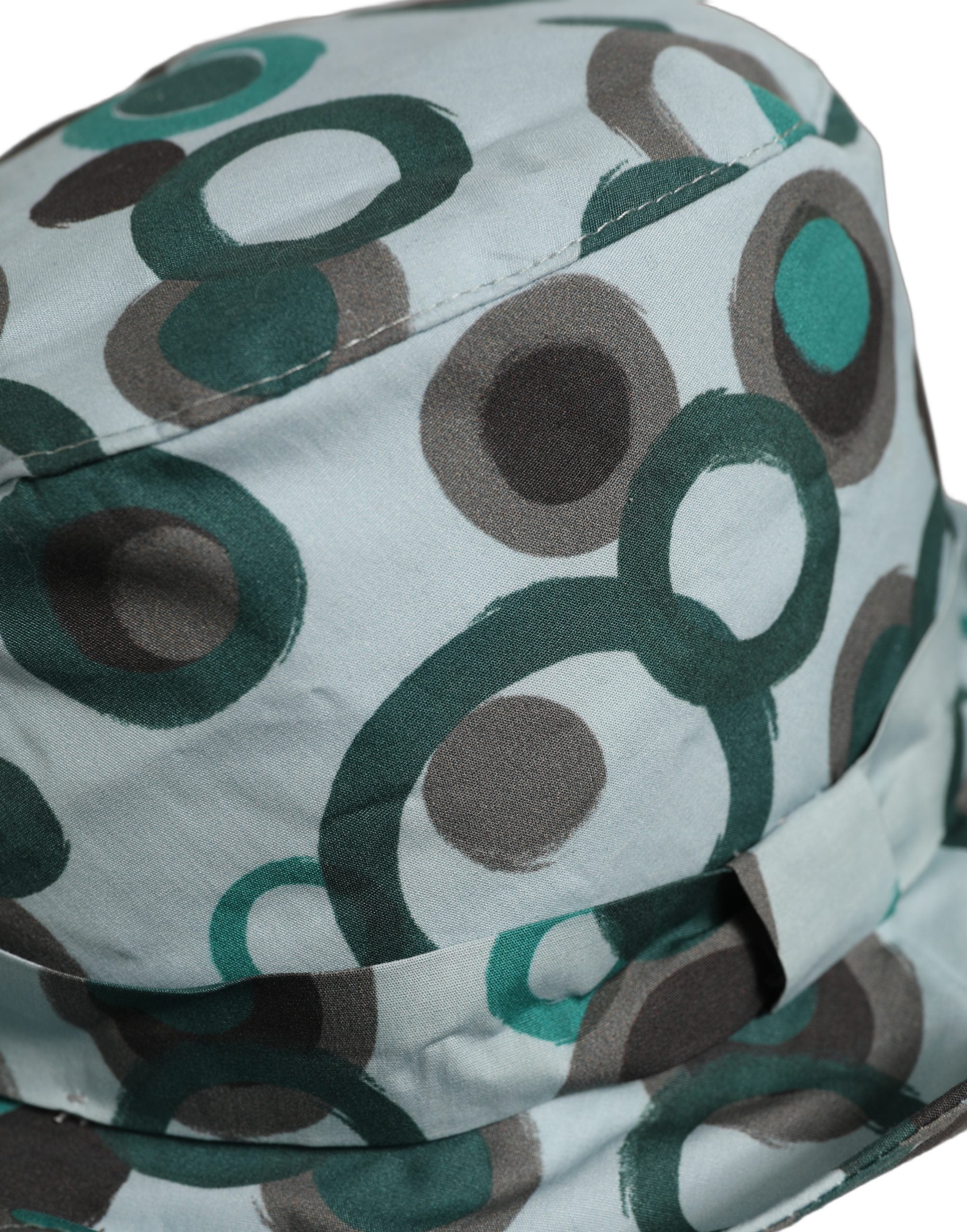 Teal Cotton Big Polka Dot Pattern Bucket Hat