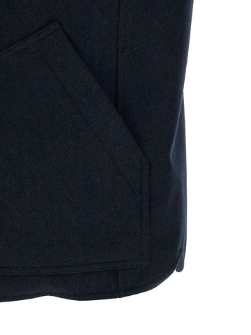 Blue Wool Sleeveless Jacket