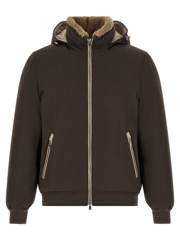 Brown Polyamide Full-Length Jacket