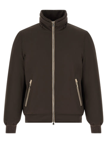 Brown Polyamide Full-Length Jacket