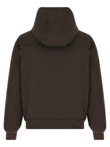 Brown Polyamide Full-Length Jacket