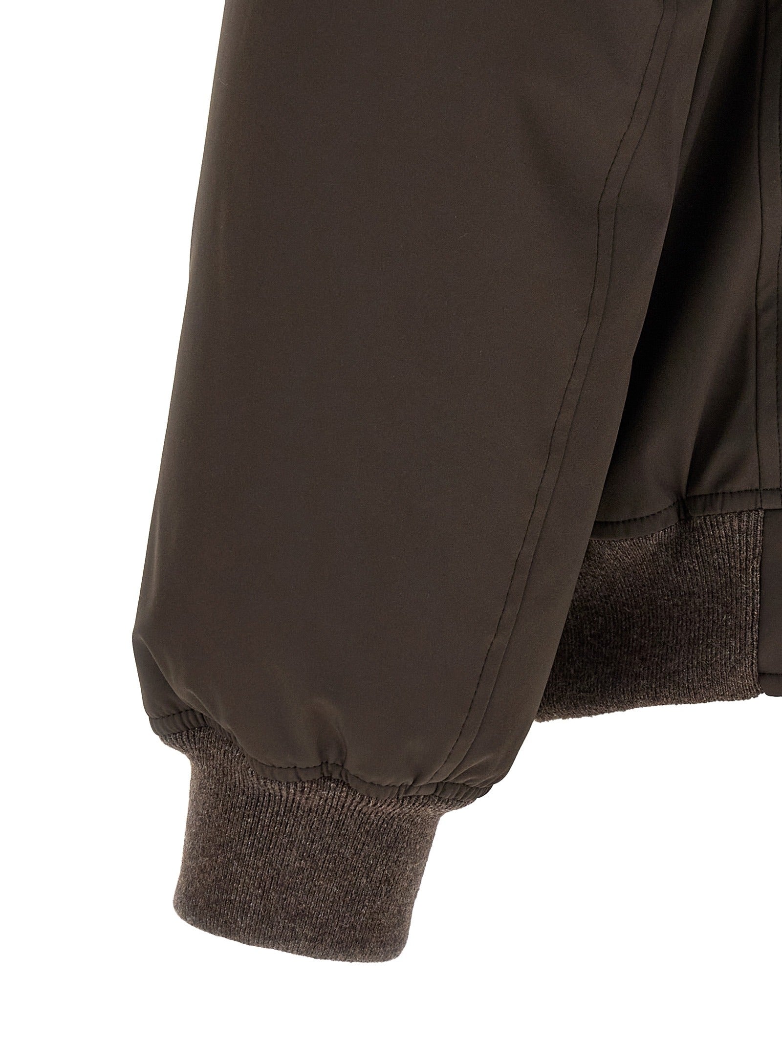 Brown Polyamide Full-Length Jacket