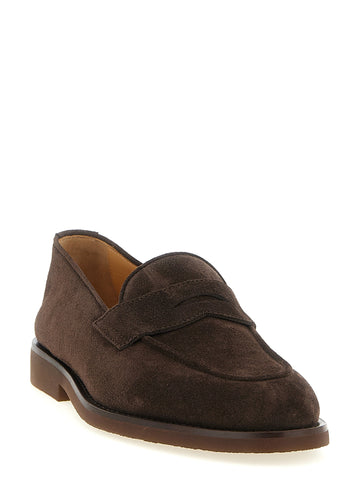 Brown Calfskin Slip-On Loafers