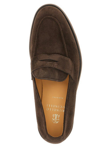Brown Calfskin Slip-On Loafers