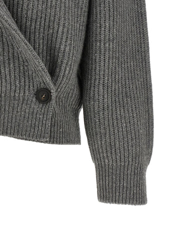 Gray Cashmere Cardigan