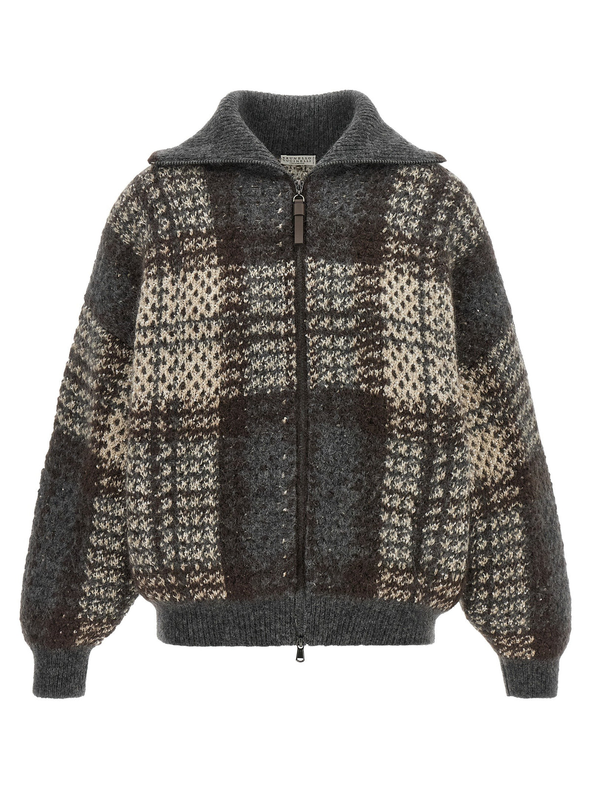 Gray Fabric Cardigan