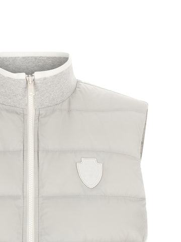 Gray Polyester Sleeveless Jacket