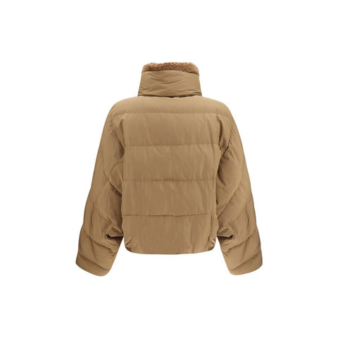 Beige Goose Down Full-Length Jacket