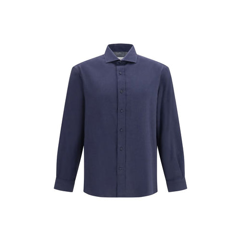 Blue Cotton Dress Shirt