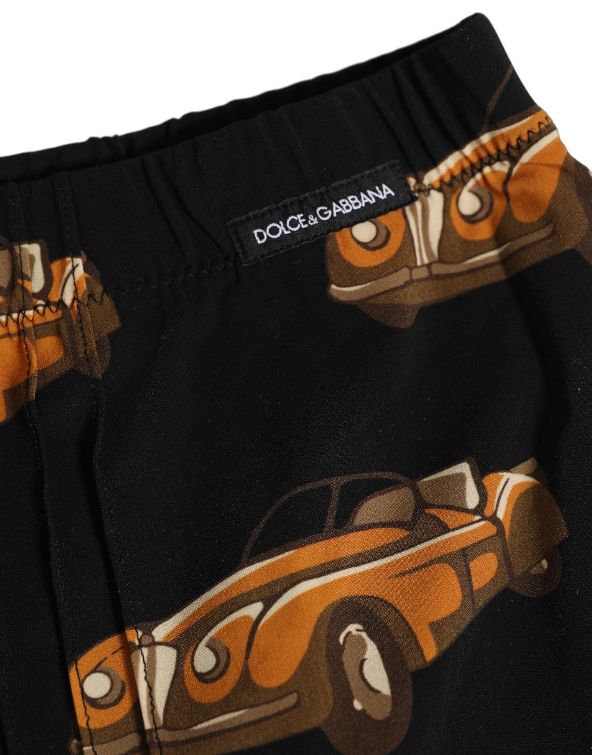 Black Car Print Swim Trunk Beachwear Swimwear