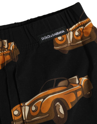 Black Car Print Swim Trunk Beachwear Swimwear
