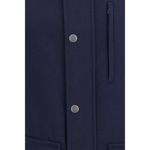 Blue Wool Oves Aries Full-Length Jacket