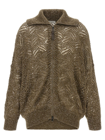 Brown Polyamide Cardigan