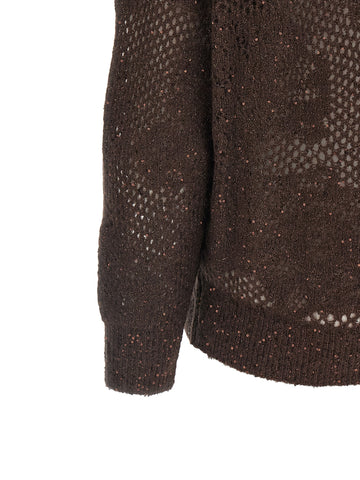 Brown Nylon Cardigan