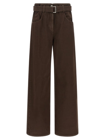 Brown Cotton Jeans Denim
