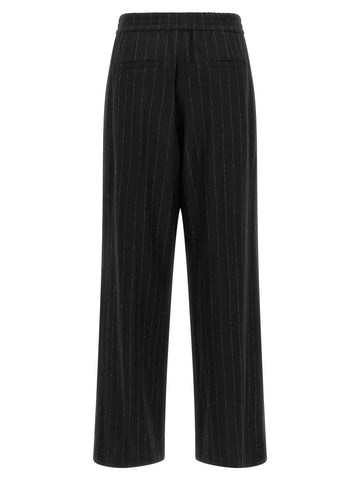Blue Virgin Wool Casual Pants