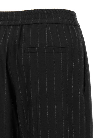 Blue Virgin Wool Casual Pants