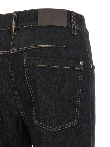 Blue Cotton Flared Jeans