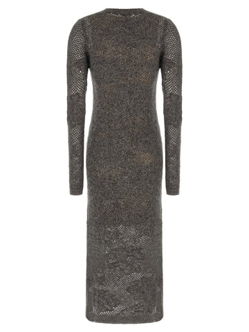 Gray Nylon Casual Dress