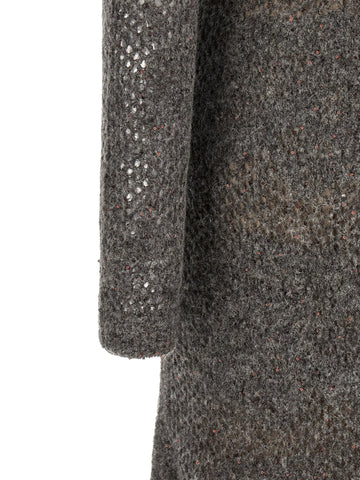 Gray Nylon Casual Dress