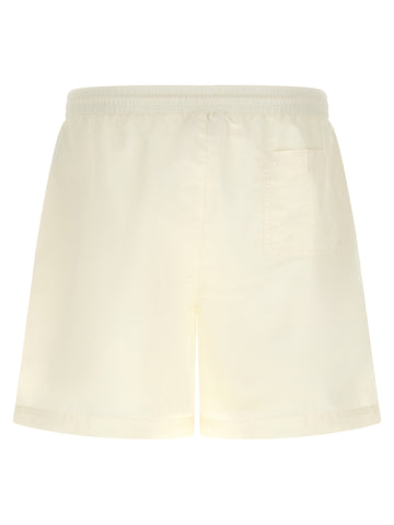White Polyester Swim Shorts