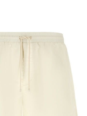 White Polyester Swim Shorts