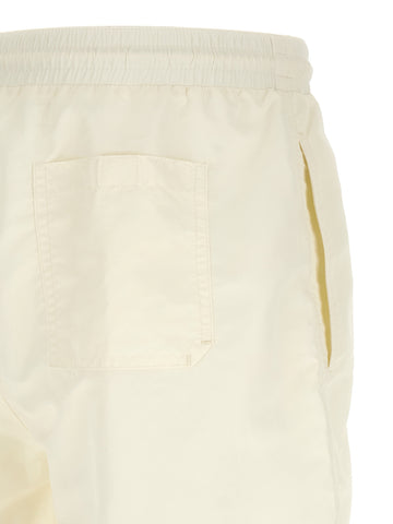 White Polyester Swim Shorts