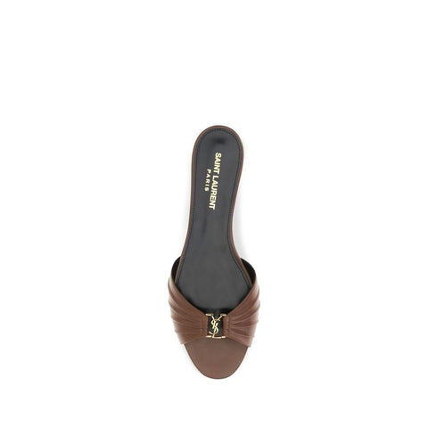 Brown Calf Leather Bos Taurus Mules