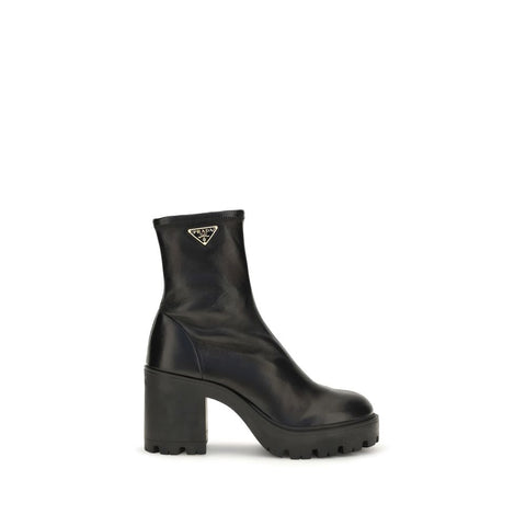Black Calf Leather Bos Taurus Ankle Boots