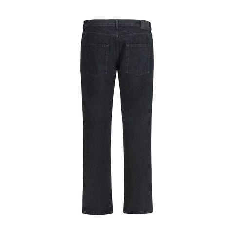 Black Cotton Slim Fit Jeans
