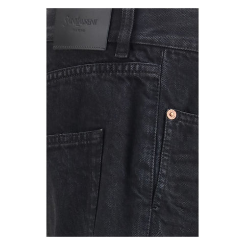Black Cotton Slim Fit Jeans