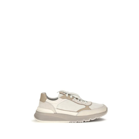 Beige Calf Leather Bos Taurus Low Top Sneakers