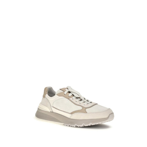 Beige Calf Leather Bos Taurus Low Top Sneakers