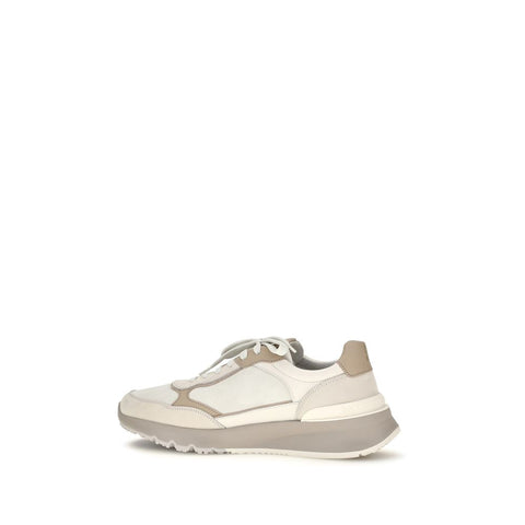 Beige Calf Leather Bos Taurus Low Top Sneakers