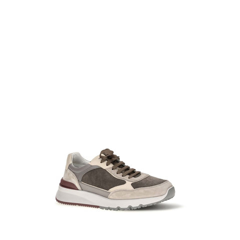 Gray Calf Leather Bos Taurus Athletic Sneakers