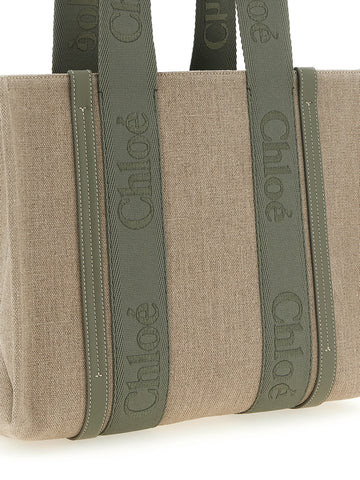 Bicolor Linen Tote Bag