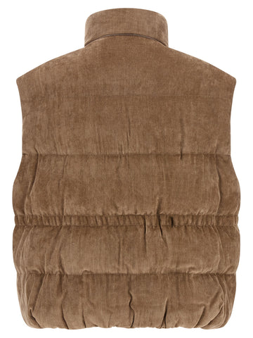 Beige Viscose Sleeveless Jacket