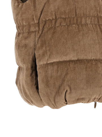 Beige Viscose Sleeveless Jacket