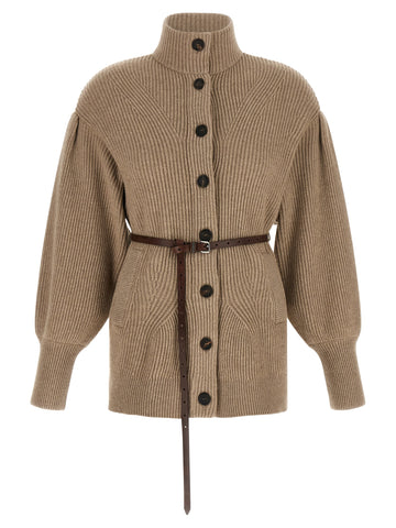 Beige Virgin Wool Cardigan