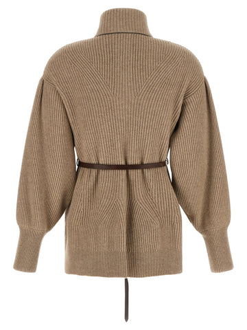 Beige Virgin Wool Cardigan
