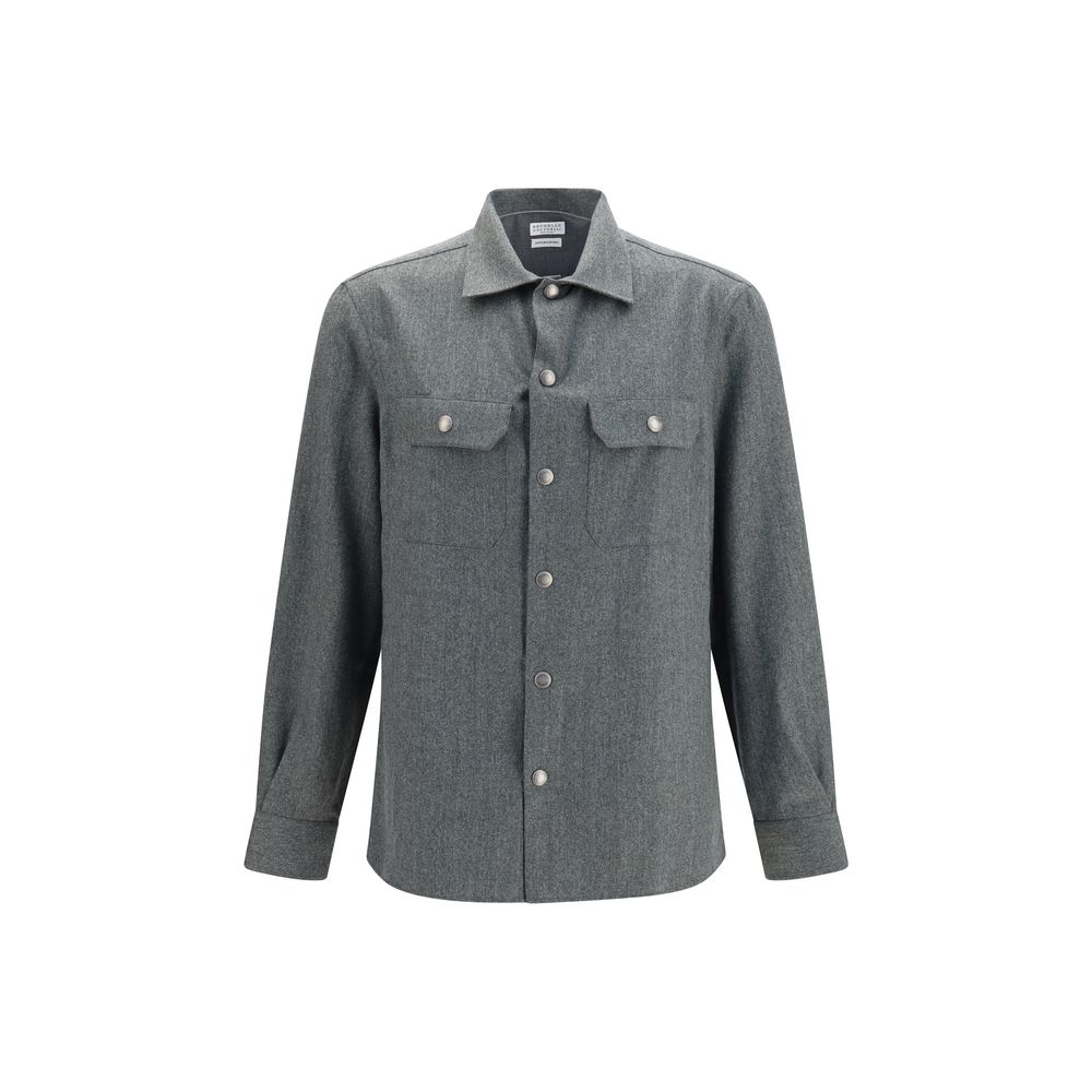 Gray Wool Oves Aries Dress Shirt